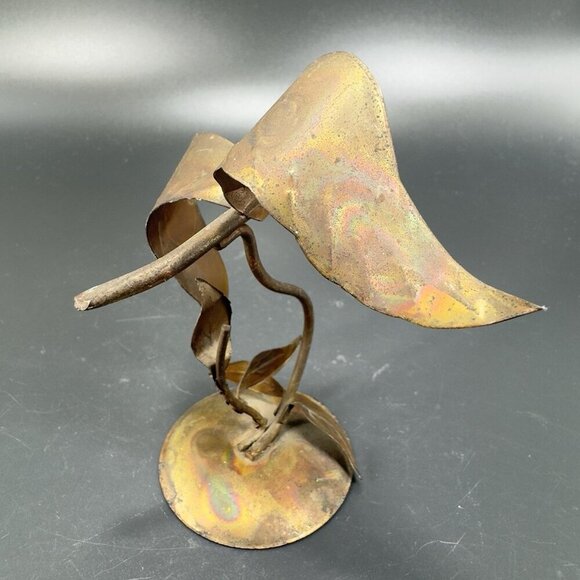 Vintage Brutalist Metal Sculpture Made In Hong Kong Bird Flying Figure Decor VTG - Picture 15 of 15